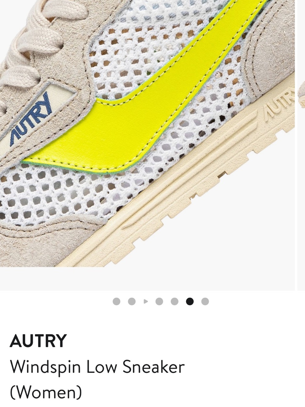 Autry Windspin Low Women's Sneaker in Neon Yellow & Cream 7 REVOLVE